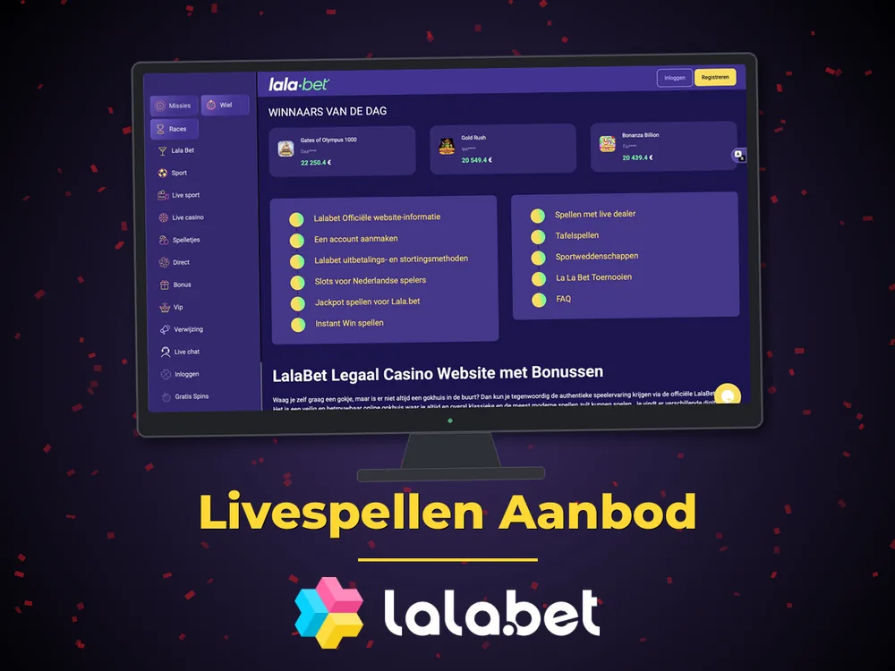 lalabet - Livespellen Aanbod