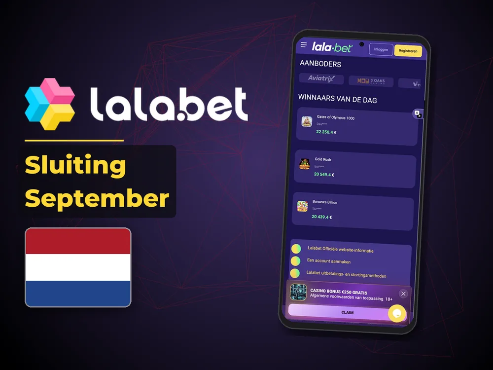 lalabet - Sluiting September